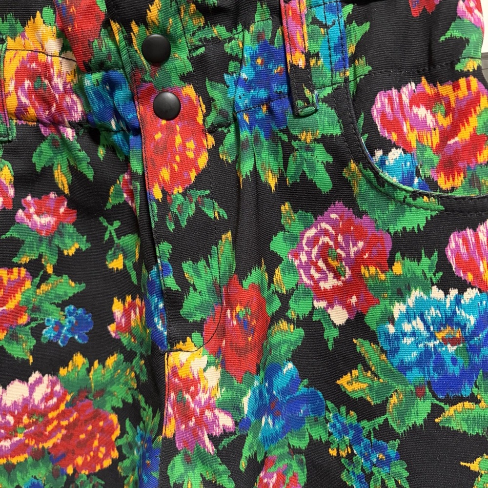 Zara Floral Paper Bag Designer High Waist Women's Shorts Pockets Size XS - Picture 4 of 8